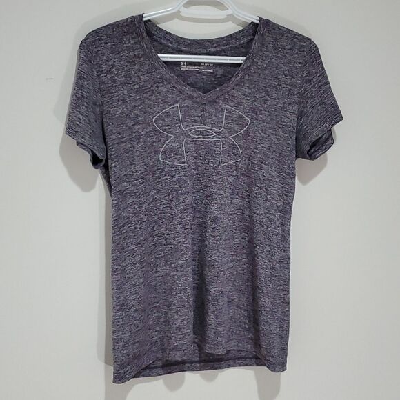 UNDER Armour small purple loose fit heatgear athletic short sleeve shirt - Picture 1 of 6